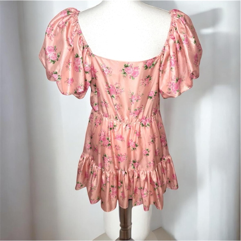 LoveShackFancy x Target Floral Puff Sleeve Cecile Mini Dress In Pink Size 6 - Picture 6 of 6